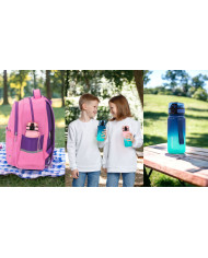 Butelka na wodę dla dziecka Colorfull Gradient 350 ml różowo-turkusowa