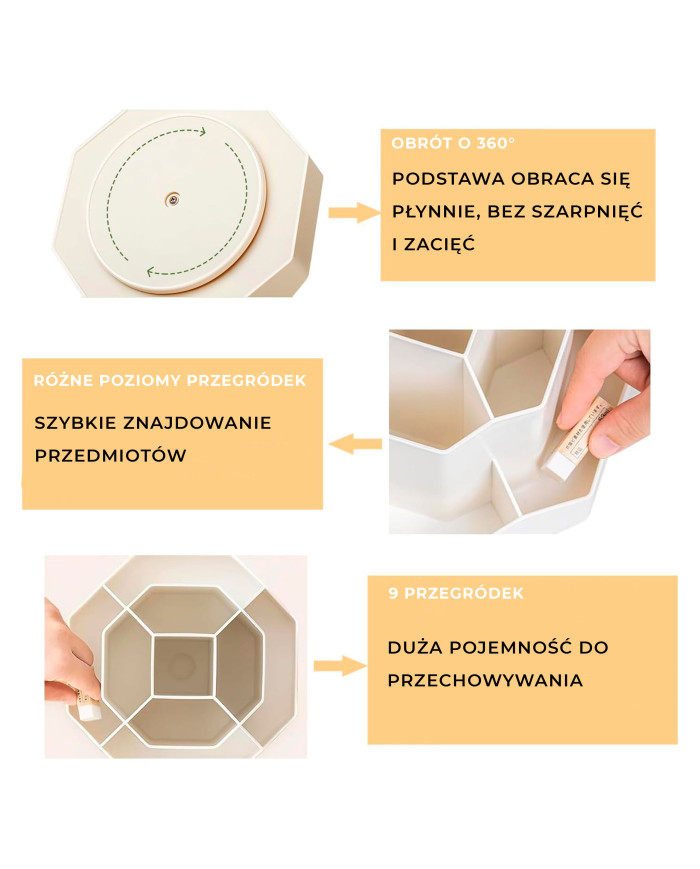Przybornik na biurko obrotowy organizer na długopisy