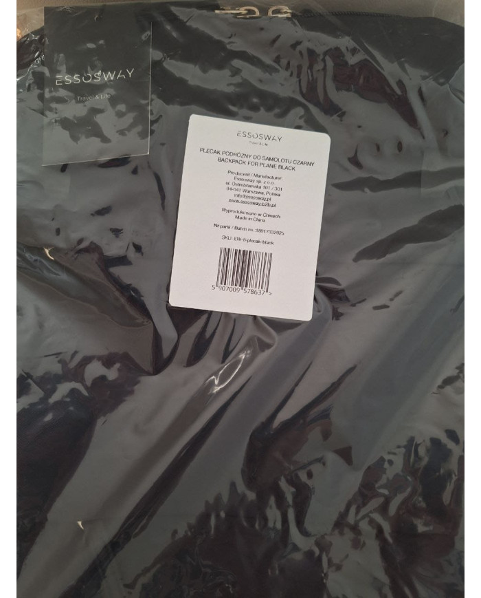 Plecak podróżny do samolotu Essosway czarny
