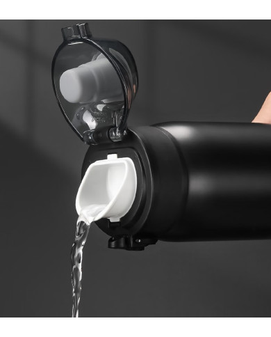 Butelka termiczna termos Uzspace 500 ml czarna-biała