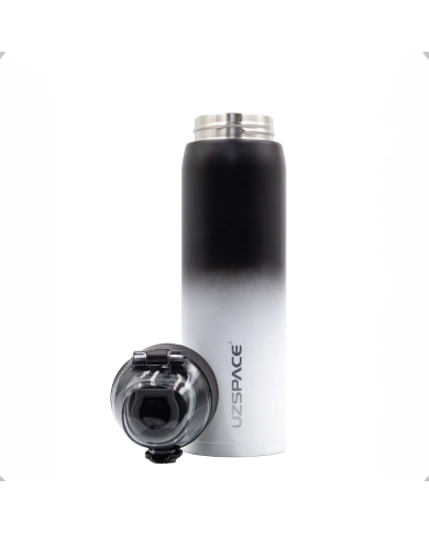 Butelka termiczna termos Uzspace 500 ml czarna-biała