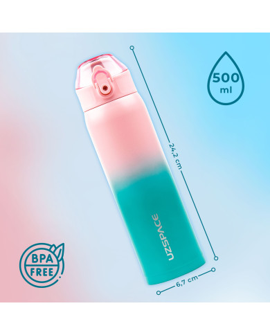 Butelka termiczna termos Uzspace 500 ml różowo-turkusowa