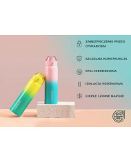 Butelka termiczna termos Uzspace 500 ml różowo-turkusowa