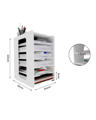Przybornik organizer na biurko na dokumenty A4 (7 przegródek)