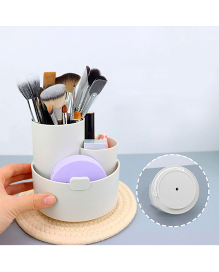 Obrotowy przybornik na biurko na długopisy z uchwytem na telefon