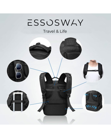 Plecak podróżny do samolotu Essosway czarny