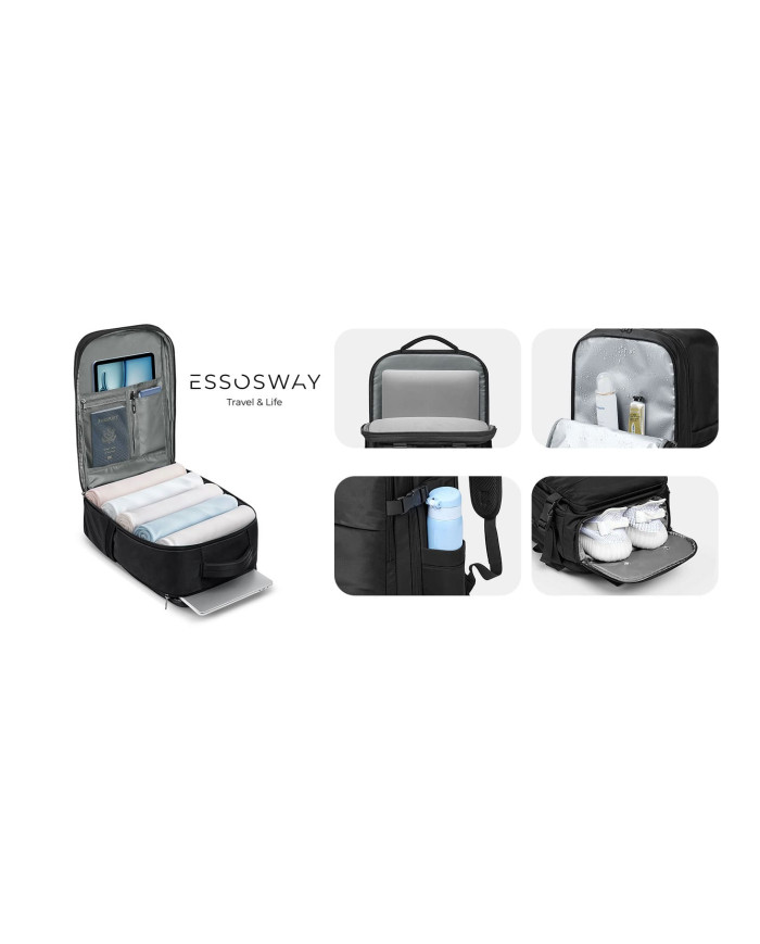 Plecak podróżny do samolotu Essosway czarny