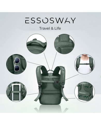 Plecak podróżny do samolotu Essosway oliwkowy