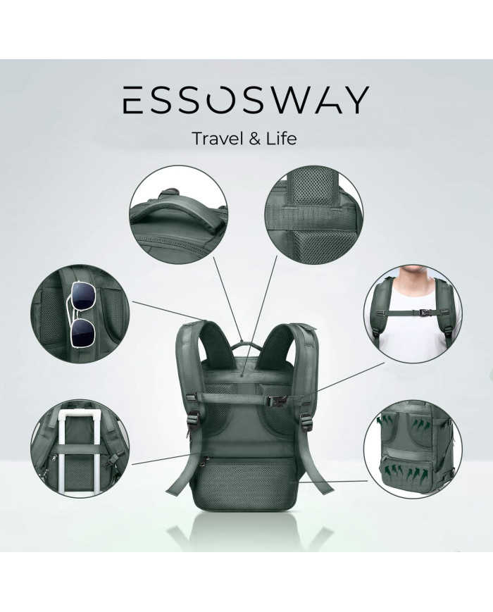 Plecak podróżny do samolotu Essosway oliwkowy