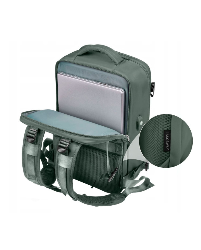 Plecak podróżny do samolotu Essosway oliwkowy