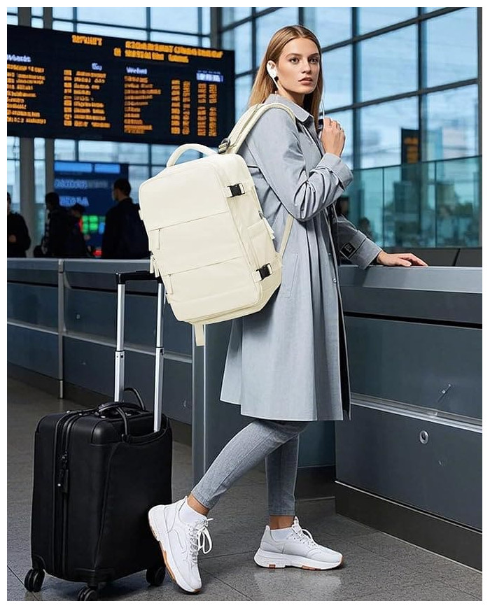 Plecak podróżny do samolotu Essosway beżowy