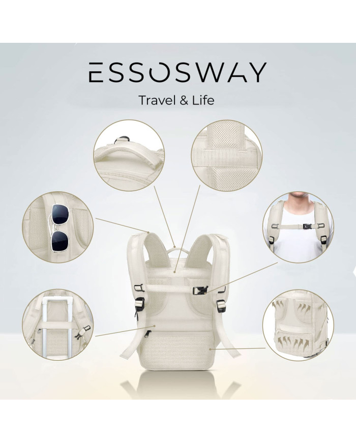 Plecak podróżny do samolotu Essosway beżowy