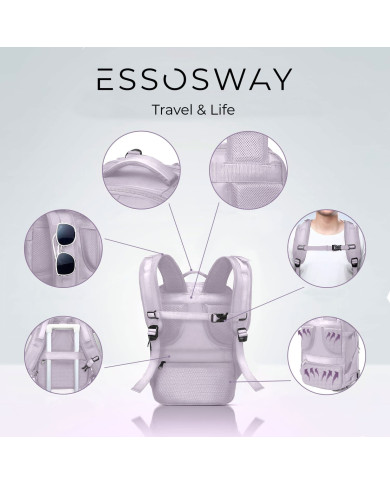 Plecak podróżny do samolotu Essosway liliowy