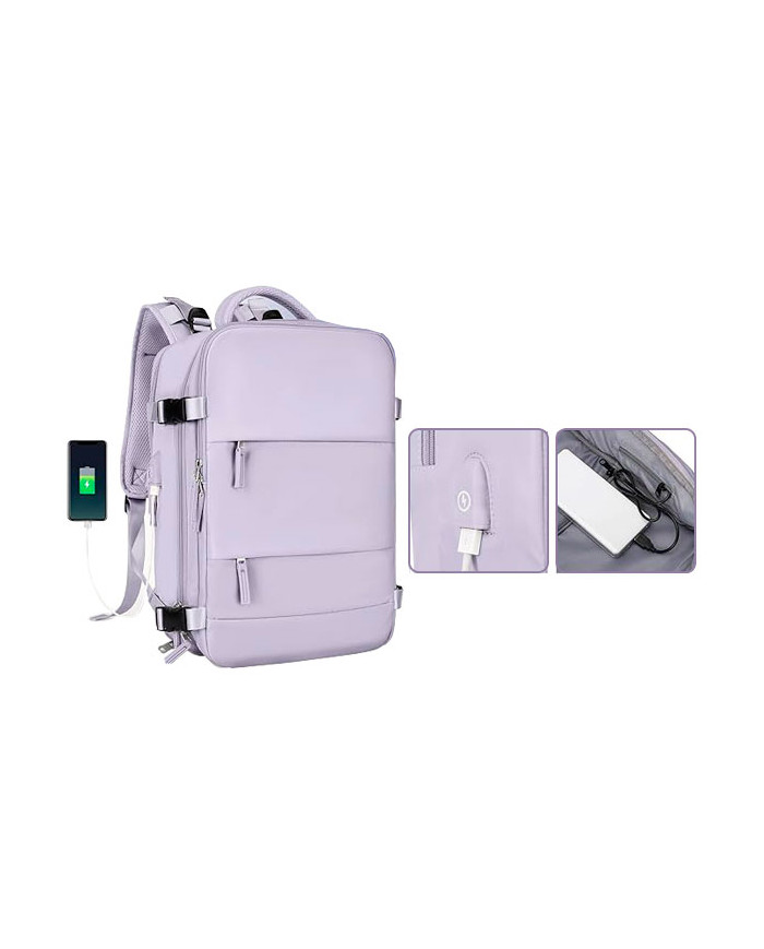 Plecak podróżny do samolotu Essosway liliowy
