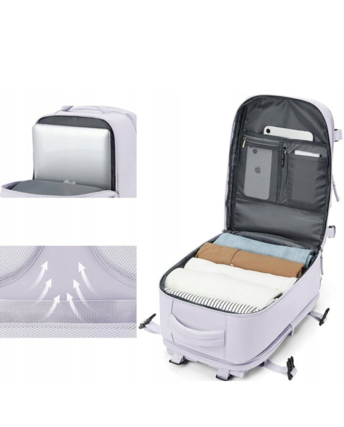 Plecak podróżny do samolotu Essosway liliowy