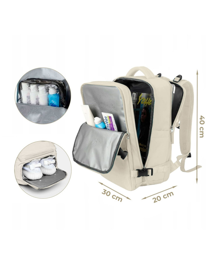 Plecak podróżny do samolotu Essosway beżowy