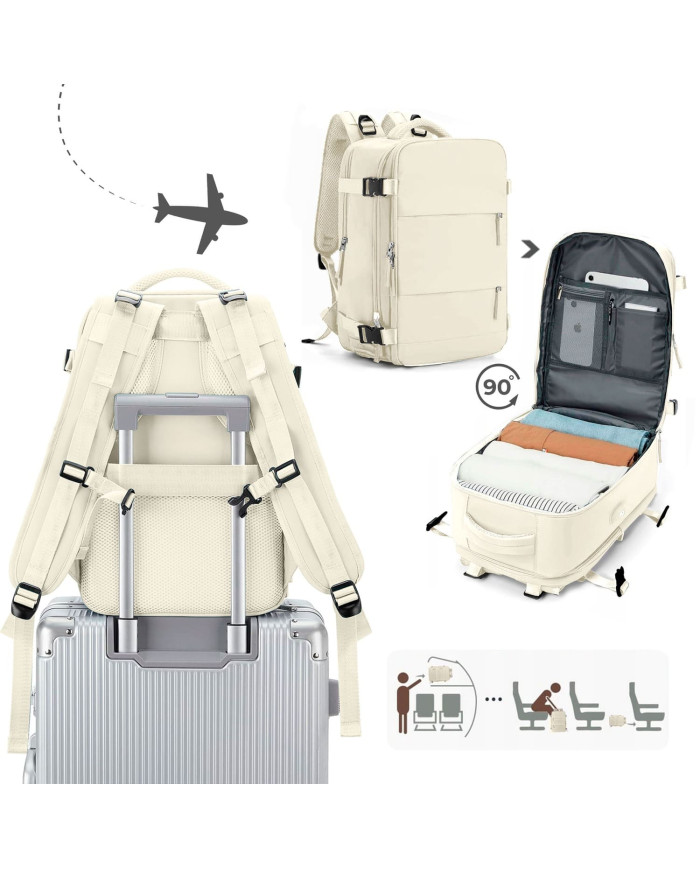 Plecak podróżny do samolotu Essosway beżowy