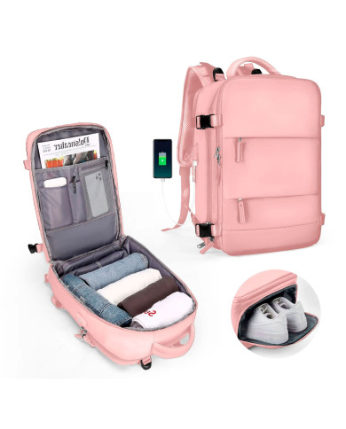 Plecak podróżny do samolotu Essosway różowy