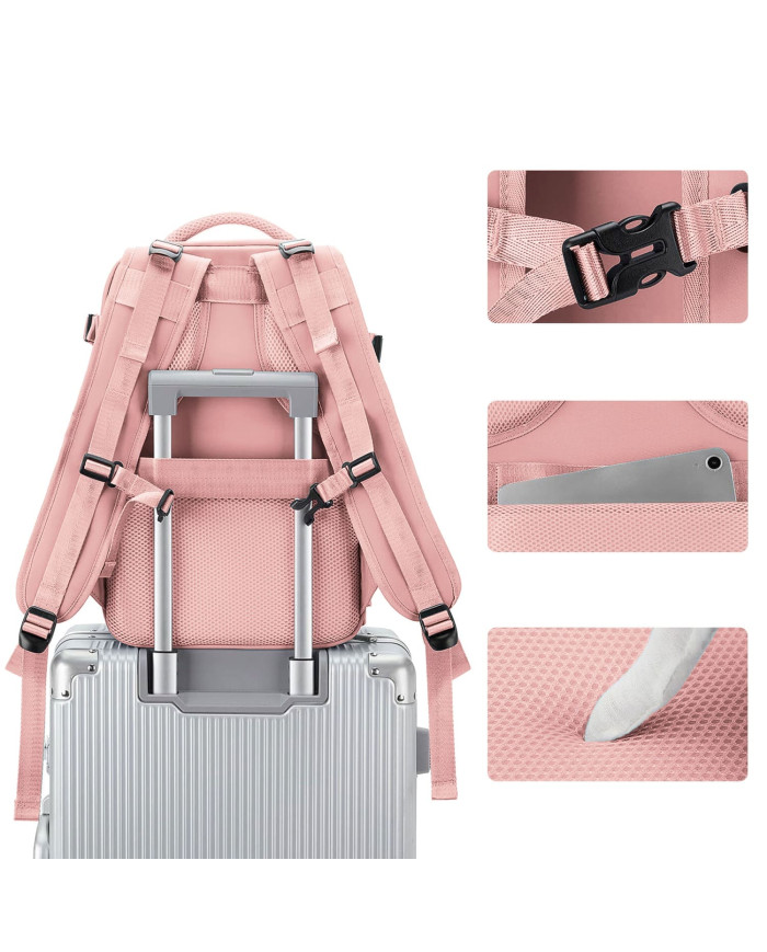 Plecak podróżny do samolotu Essosway różowy