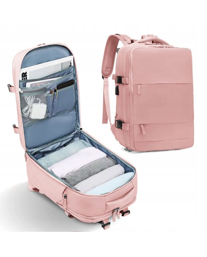 Plecak podróżny do samolotu Essosway różowy