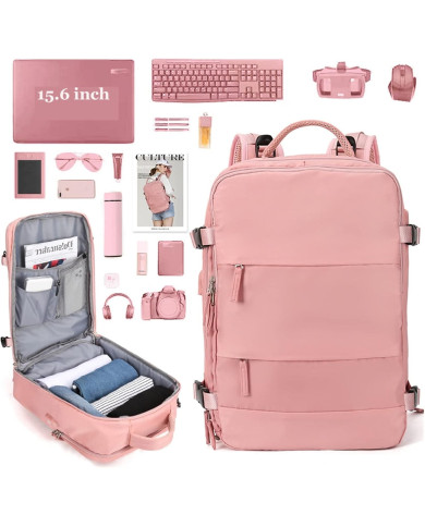 Plecak podróżny do samolotu Essosway różowy