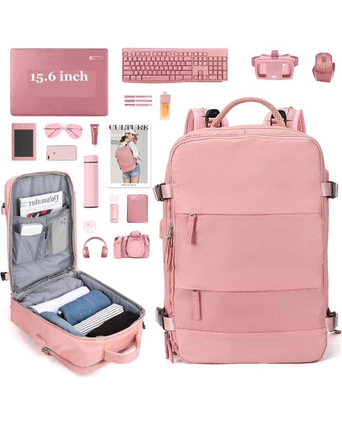 Plecak podróżny do samolotu Essosway różowy