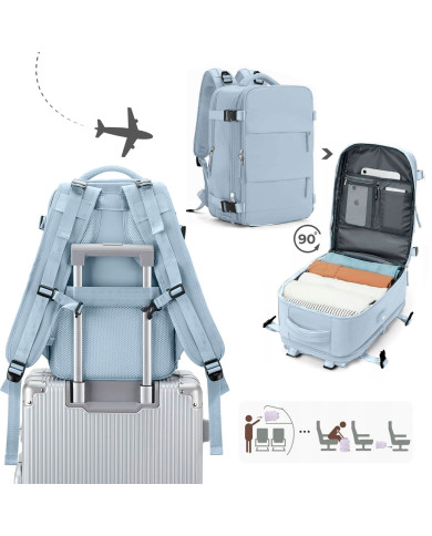 Plecak podróżny do samolotu Essosway niebieski