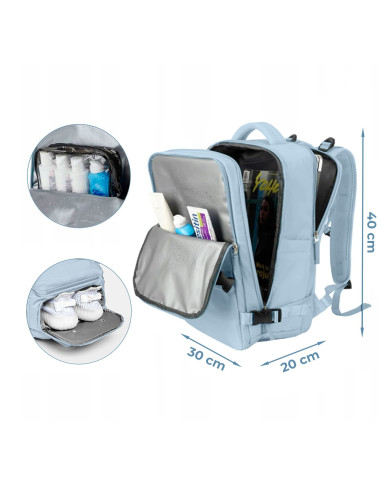 Plecak podróżny do samolotu Essosway niebieski