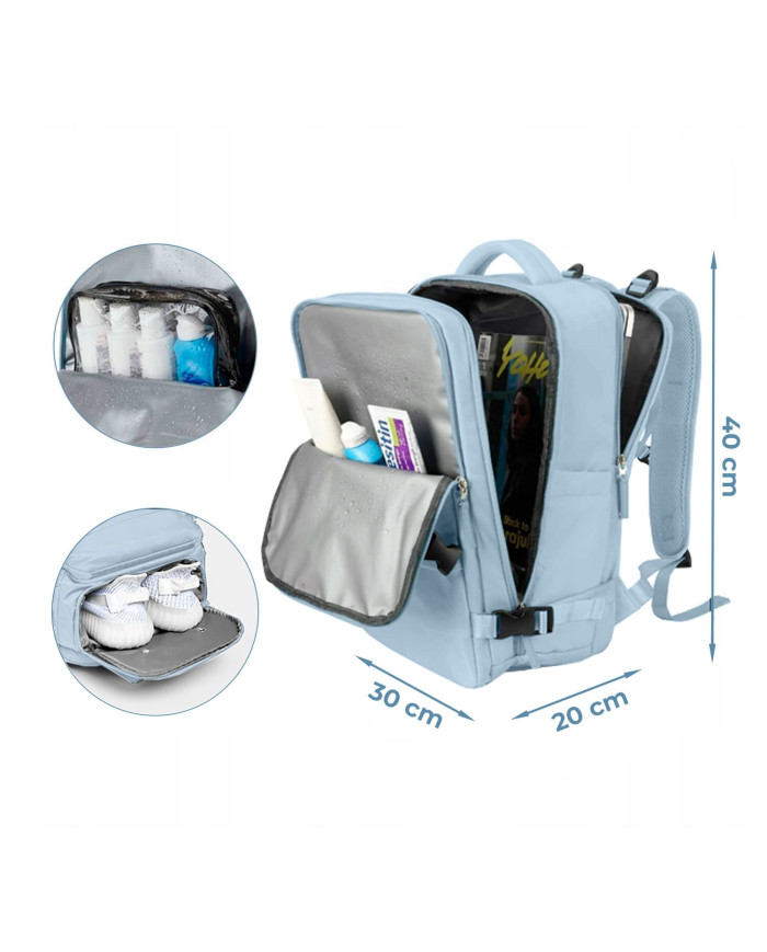 Plecak podróżny do samolotu Essosway niebieski